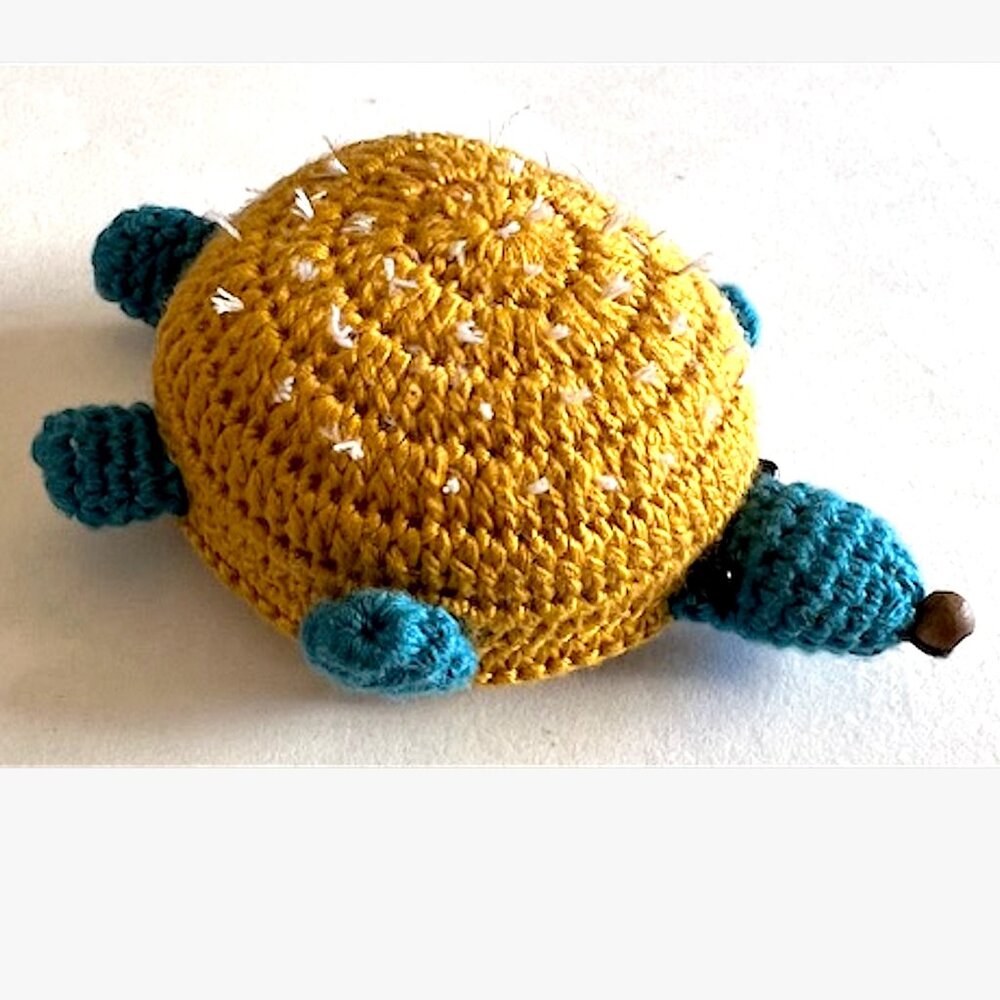 Tortoise / Turtle Pin Cushion Crocheted Folk Art